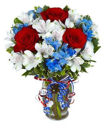 Here's to the Red, White, and Blue Bouquet